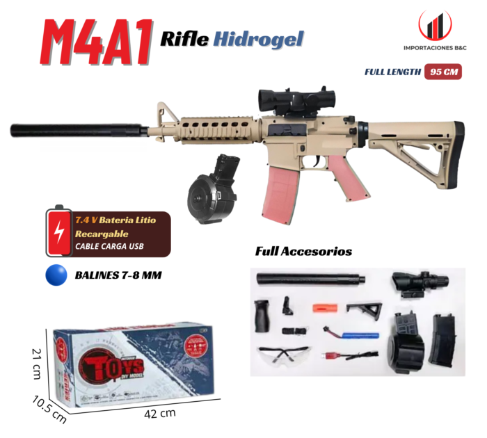 Rifle M4A1 hidrogel beige importaciones ByC